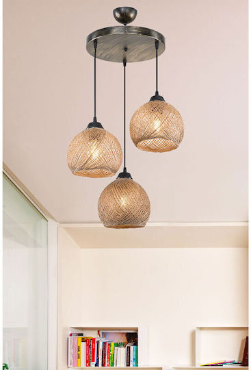 Pakketo PWL-1121 Pendant Light Brown Boho with Socket E27 40x40x75cm