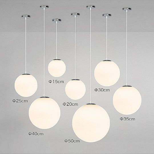 Home Lighting Se1125 1 Op Alessia Pendant Opal Pendant Light White Ball with Socket E27 25x150x25cm