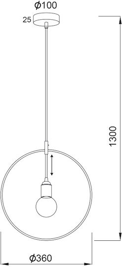 Aca Twiggy Pendant Light Black with Socket E27 36cm