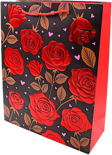 Embossed Paper Gift Bag Pink 10x32x26cm