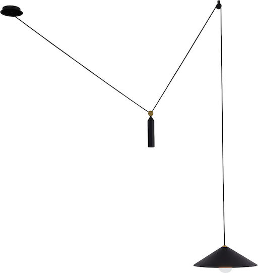 Viokef Belinda Hängelampe Schwarz Kugel mit Fassung E27 45x29cm.
