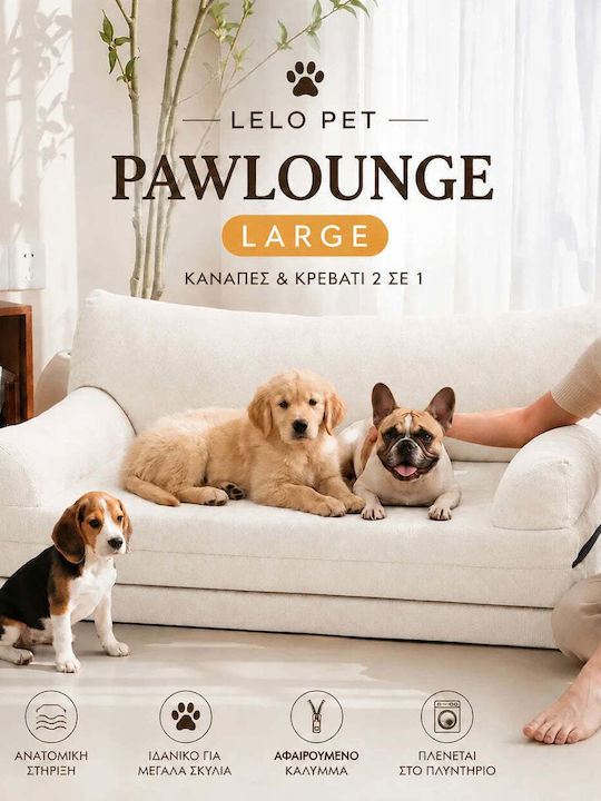 Lelo Pet Pawlounge Sofa Dog Bed Orthopedic White 90x180cm