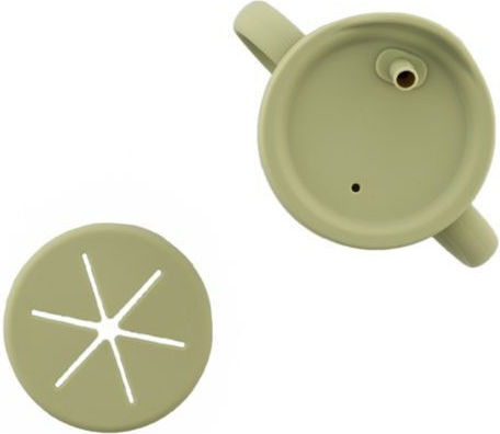 Zingies Baby Cup with Handles and Straw made of Silicone Green 250ml for 4m+m+