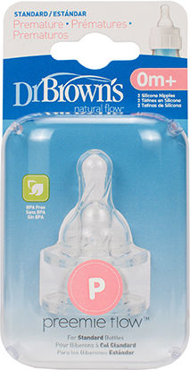 Dr. Brown's Silicone Baby Bottle Teats for 0+ months 2pcs