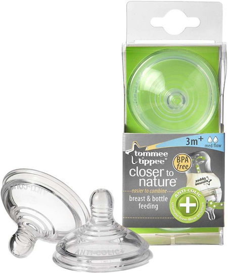Tommee Tippee Closer to Nature Θηλές από Σιλικόνη Μεσαίας Ροής για 3+ μηνών 2τμχ