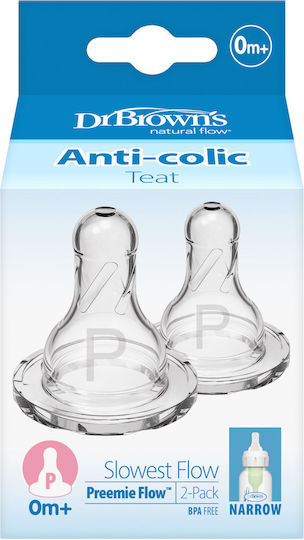 Dr. Brown's Silicone Baby Bottle Teats for 0+ months 2pcs