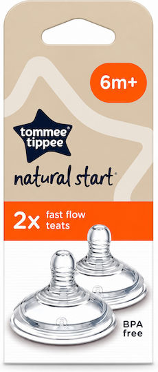 Tommee Tippee Closer To Nature Биберони От Силикон С Бърз Поток За 6+ Месеца 2 Броя