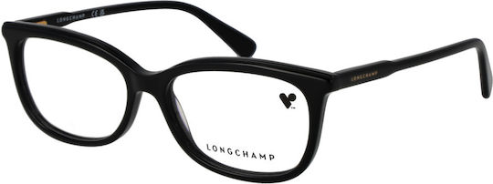 Longchamp Damen Acetat Brillengestell Schwarz LO2718 001