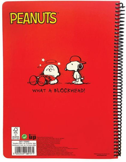 Back Me Up Spiral Ruled Notebook A4 70 Paper Sheets 2 Subjects Snoopy Peanuts Good Dog (Miscellaneous Designs/Colors)