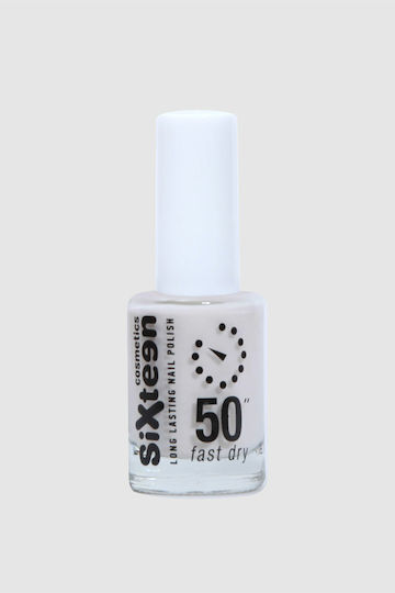 Sixteen Cosmetics Lang anhaltender 50'' Glossy Nagellack Lang anhaltende Politur Schnelltrocknend Weiß 661 11ml