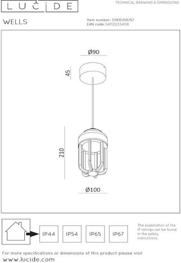 Lucide Lightning Wells LED Κρεμαστό Φωτιστικό Πορτοκαλί 10x10εκ. Lucide Lightning Wells LED Κρεμαστό Φωτιστικό Πορτοκαλί 10x10εκ.