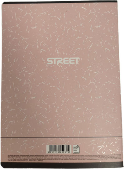Street Τετράδιο Ριγέ Α5 54 Φύλλων Notes Ροζ