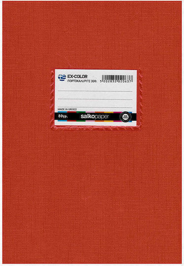 Salko Paper School Notebook Ruled B5 30 Paper Sheets Orange