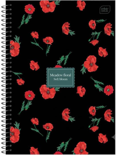 interDRUK Spirale Schulheft Geregelt A4 90 Papiereinlagen 3 Schulfachhefte Meadow Verschiedene Designs