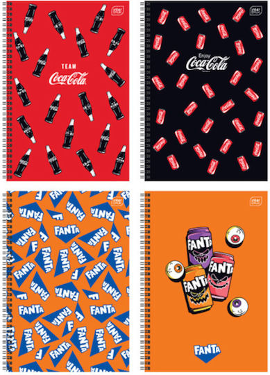 interDRUK Spiral School Notebook Ruled B5 60 Paper Sheets 2 Subjects Coca Cola (Various Designs or Colours)