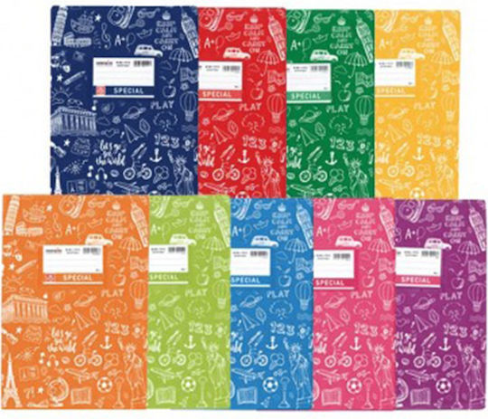Typotrust Caiet Cu dungi B5 50 de Foi Doodle Portocaliu 1buc