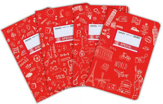 Typotrust Caiet Cu dungi B5 50 de Foi Doodle Portocaliu 1buc