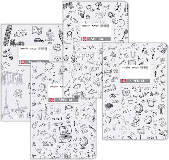 Typotrust Caiet Cu dungi B5 50 de Foi Doodle Portocaliu 1buc