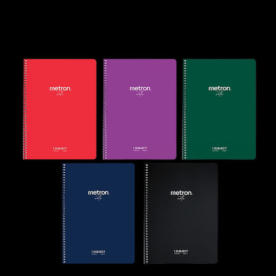 Metron Spiral Ruled Notebook A4 40 Paper Sheets Various Colours