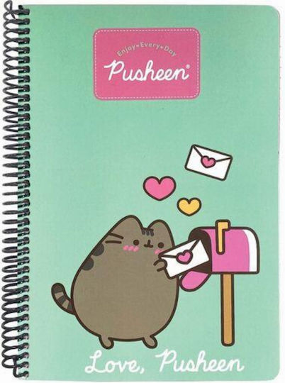 Back Me Up Spiral Ruled Notebook B5 70 Paper Sheets 2 Subjects Love Pusheen