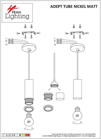 Home Lighting Adjustable Pendant Light Silver Rail with Socket E27