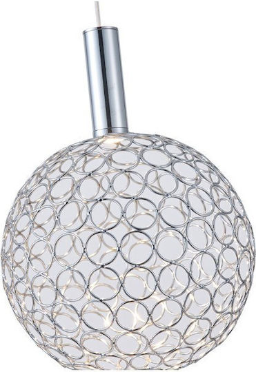 Eurolamp Perforato Ceiling Light Silver LED with Warm White Light 25x25x163cm