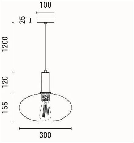 Eurolamp Topaz Ceiling Light Honey with E27 Socket 30x30x148.5cm