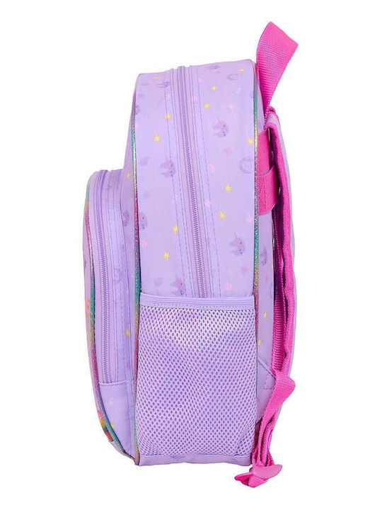 Safta School Bag Trolley Kindergarten with Water Bottle Holder Lilac 28 x 10 x 34cm