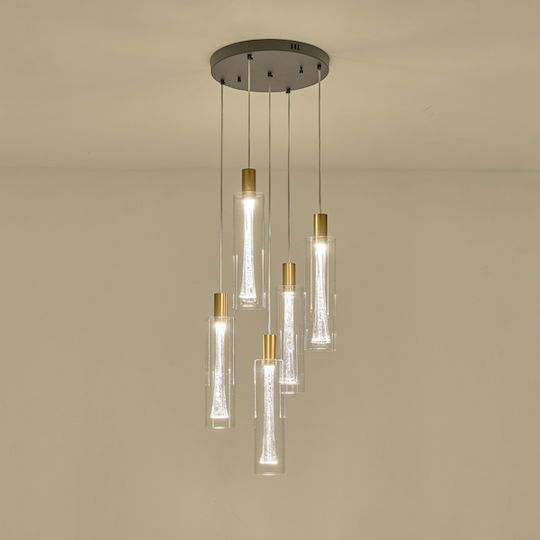 Eurolamp Vial LED Κρεμαστό Φωτιστικό Διάφανο 35x35x193εκ. Eurolamp Vial LED Κρεμαστό Φωτιστικό Διάφανο 35x35x193εκ.