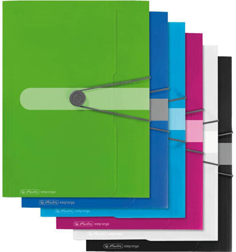 Herlitz File Folder with Elastic Rubber Band for A4 Paper Purple