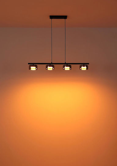 Globo Lighting Black Ceiling Light for 4 GX53 Bulbs 90x13x110cm