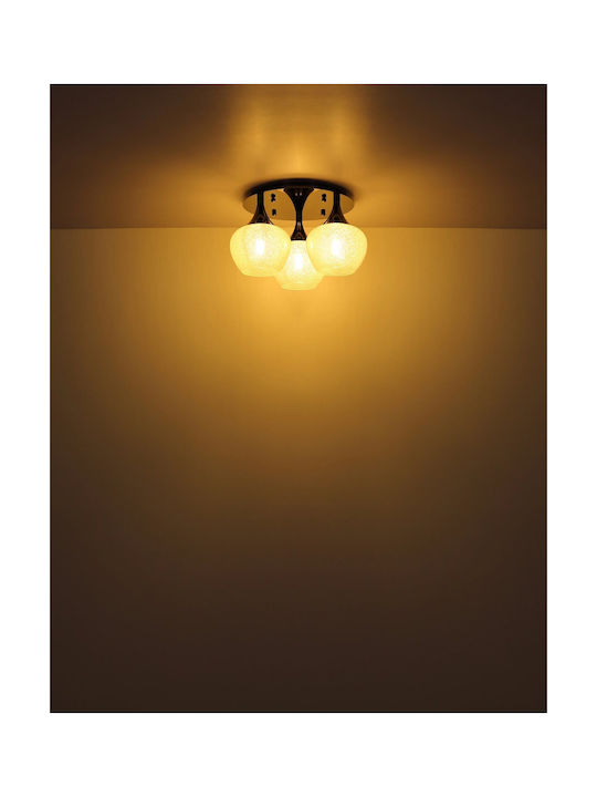 Globo Lighting Πλαφονιέρα Οροφής Διάφανη με Ντουί E27