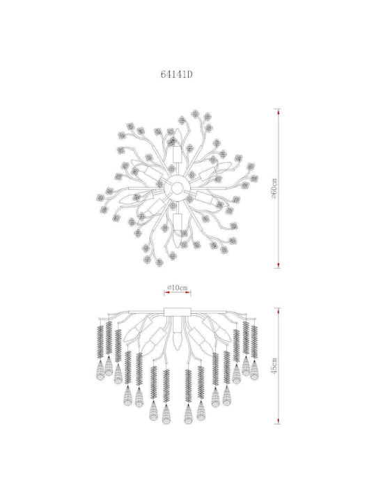 Globo Lighting Luminiță De Tavan Argintie Cu Bază De Bec E14