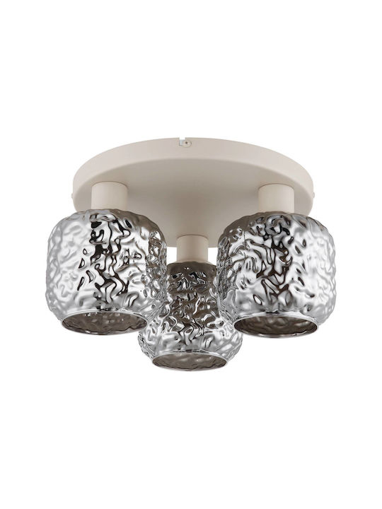 Globo Lighting Πλαφονιέρα Οροφής Μπεζ με Ντουί E27