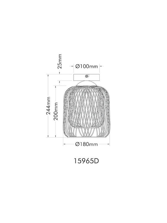 Globo Lighting Πλαφονιέρα Οροφής Μπεζ με Ντουί E27