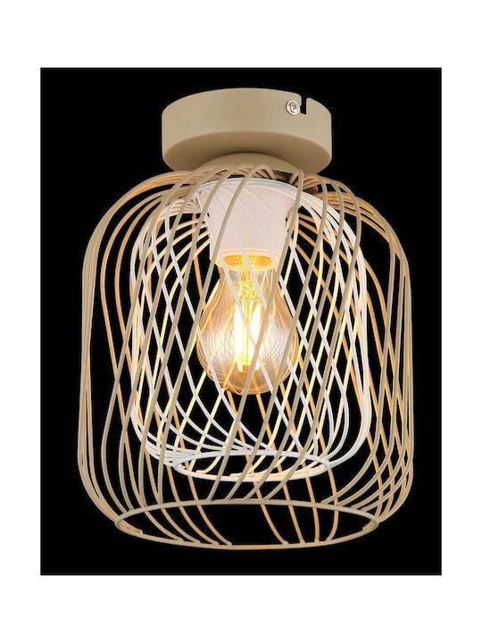 Globo Lighting Πλαφονιέρα Οροφής Μπεζ με Ντουί E27