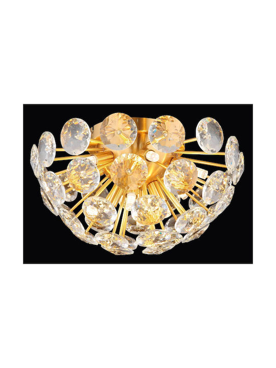Globo Lighting Deckenleuchte Gold mit Fassung G9 mit Kristalle