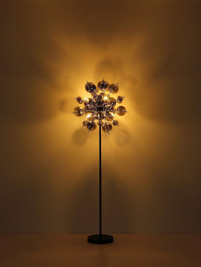 Globo Lighting Floor Lamp H155xW55cm. with Socket for Bulb E14 Black