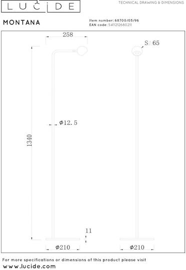Lucide Lightning Montana Floor Lamp Brown