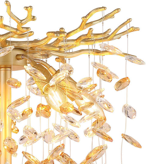 Globo Lighting Floor Lamp H155cm with Lamp Bulb Base for E14 Gold