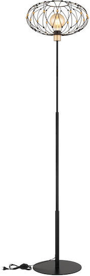 Globo Lighting Floor Lamp H162cm with Lamp Bulb Base for E27 Black