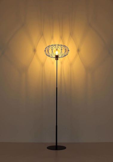 Globo Lighting Floor Lamp H162cm with Lamp Bulb Base for E27 Black