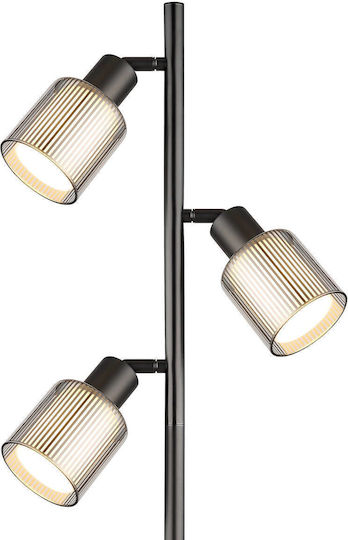 Globo Lighting Floor Lamp Height 161cm with Lamp Bulb Base E14 Grey