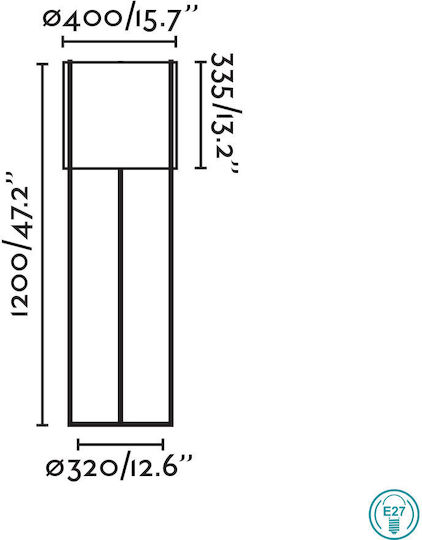 Faro Barcelona Drum Stehleuchte mit Fassung für Lampe E27 Schwarz