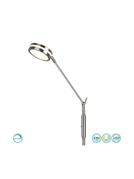 Trio Lighting Franklin LED Stehleuchte H133xB23cm. mit Einstellbarem Weißem Licht 650lm Silber