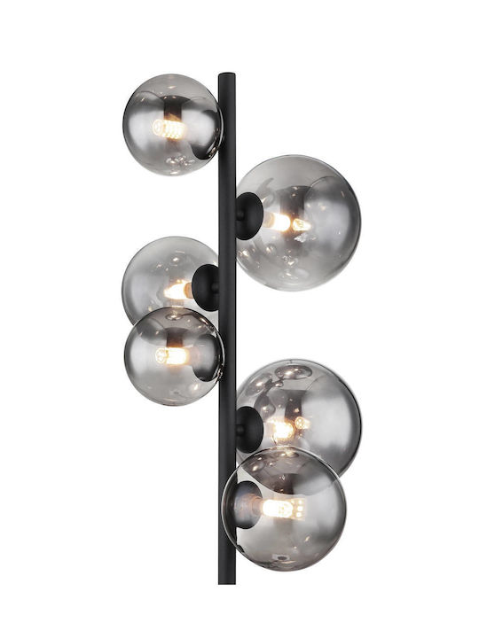 Globo Lighting Riha Floor Lamp H155xW28.5cm. with Socket for Bulb G9 Black