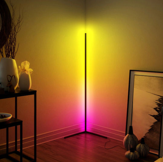 LED Подова Лампа В140xД30см. с RGB Светлина Черен