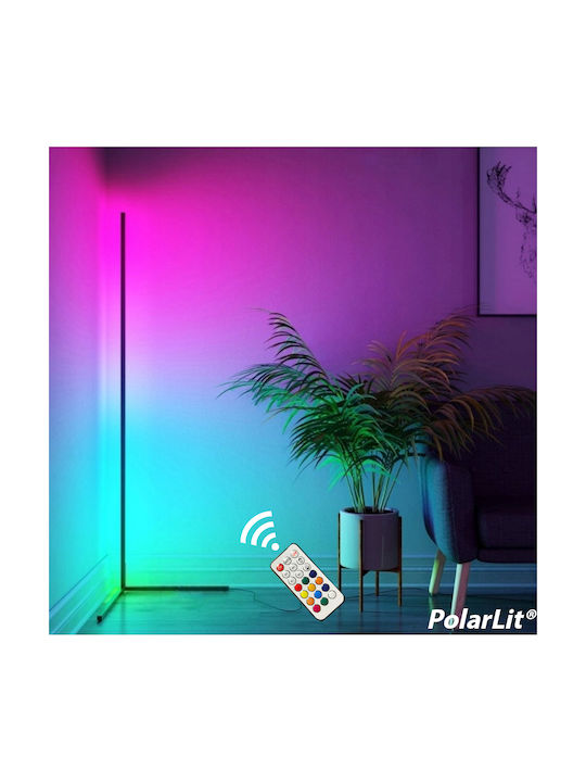 LED Floor Lamp H140xW30cm. with RGB Light Black
