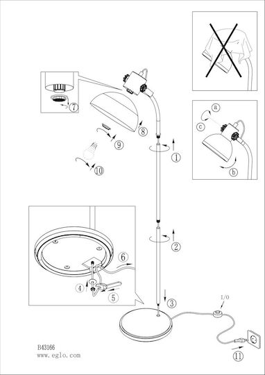 Eglo 44059 Stehlampe Lubenham 1xe27 28w 230v FSC Zertifiziert