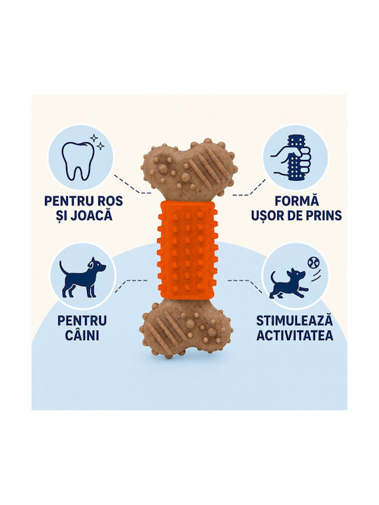 Jucărie Os Pentru Câine Din Cauciuc Portocaliu 1 Bucată